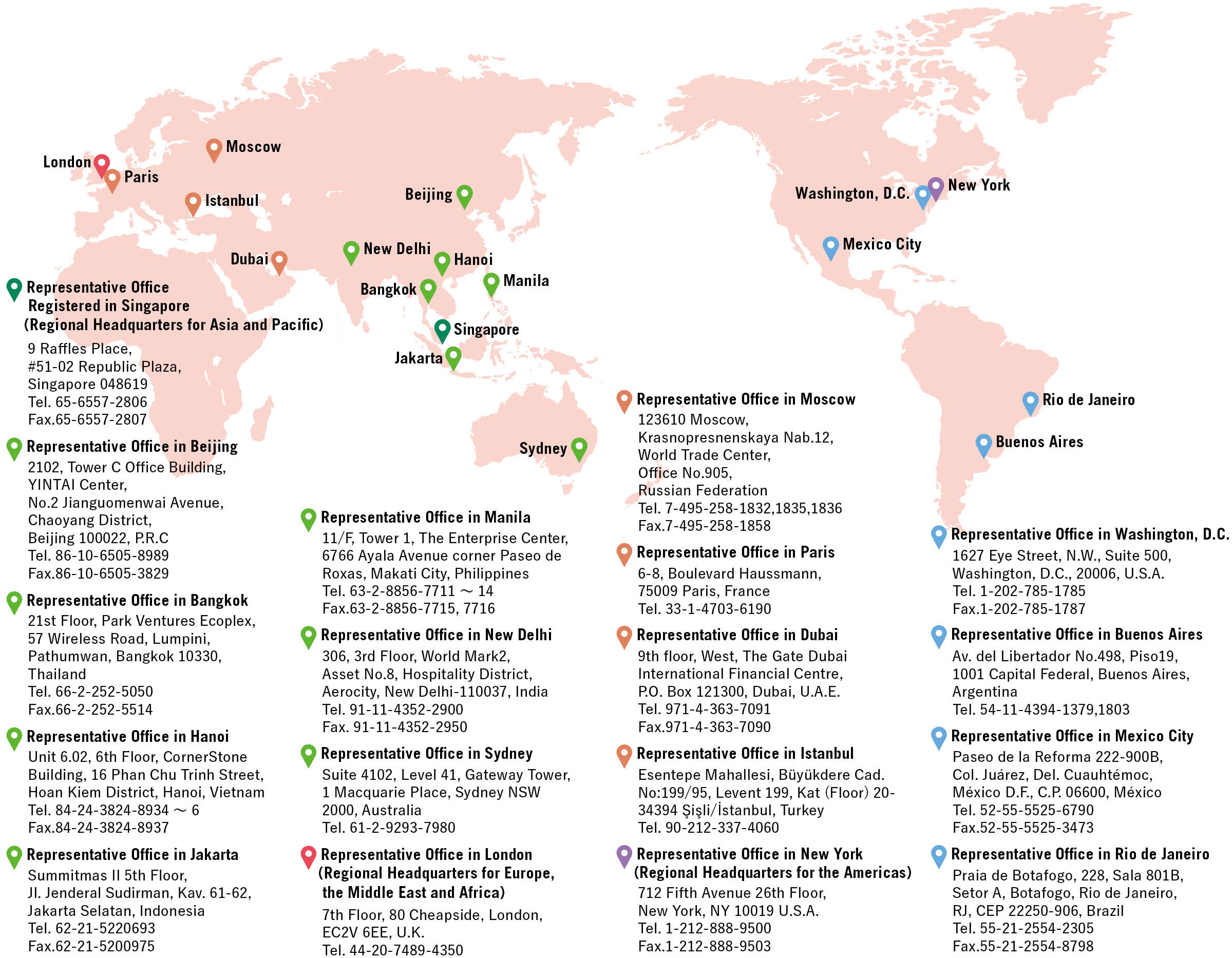 Map of Overseas Network
