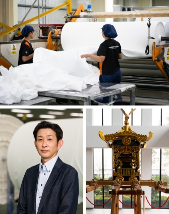 Photo of KAWABE Kazuharu,factory in TLIP,mikoshi