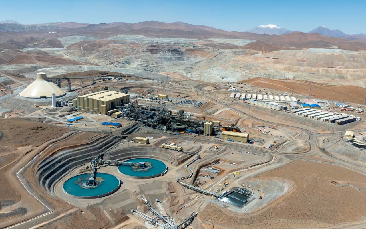 Photo of Quebrada Blanca mining site and ore processing facility