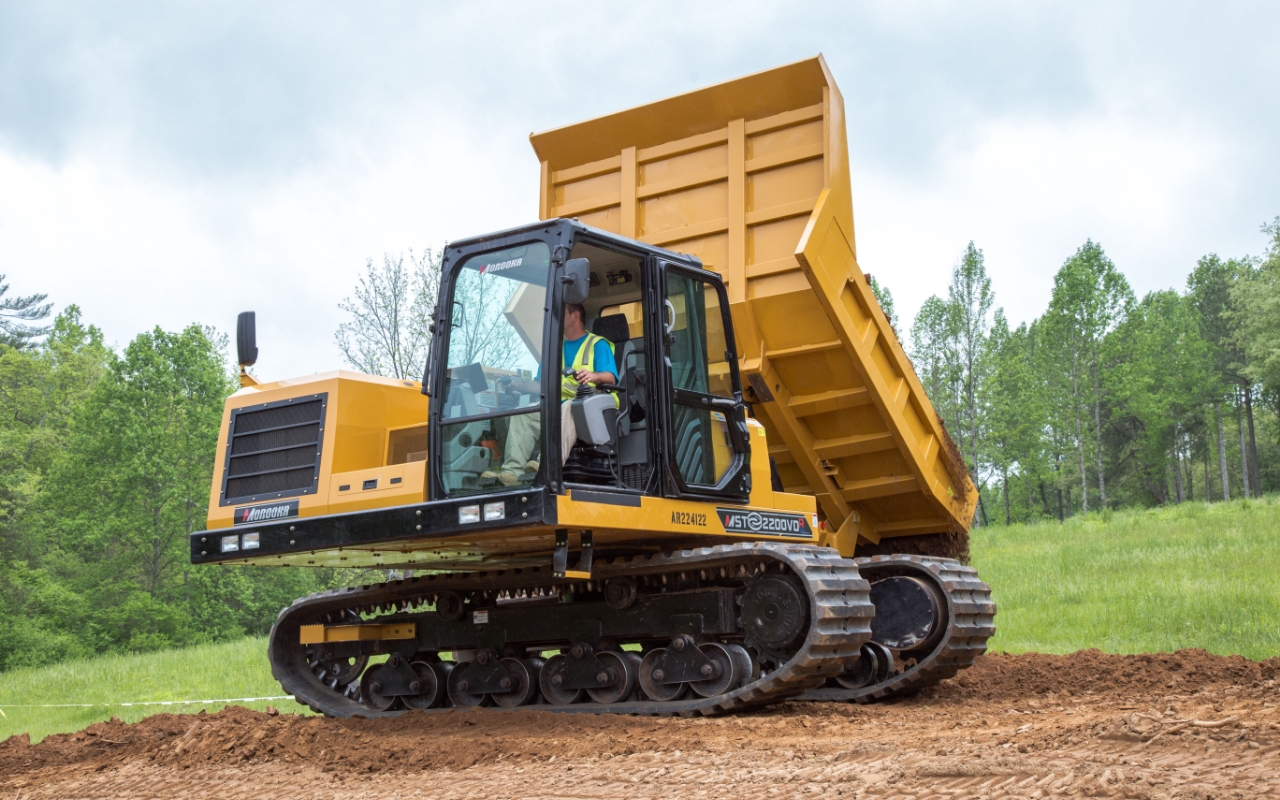 Photo of an American-made crawler dumper manufactured in the production plant in Virginia, U.S.