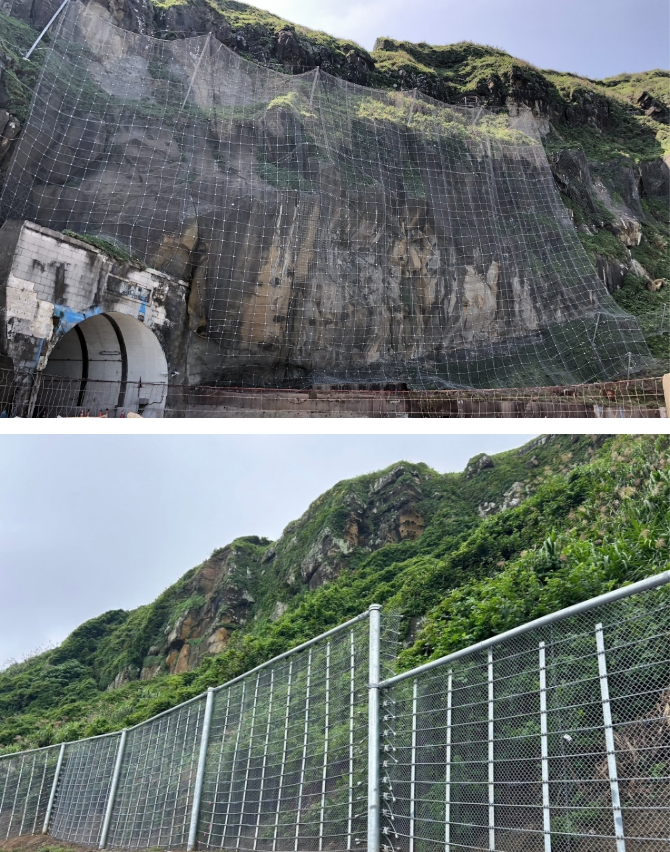 Photo of Like Japan, Taiwan is prone to earthquakes, and rockfall risk measures are crucial in infrastructure development (the two photos show construction work for the Hsieh-ho Power Plant in Taiwan)