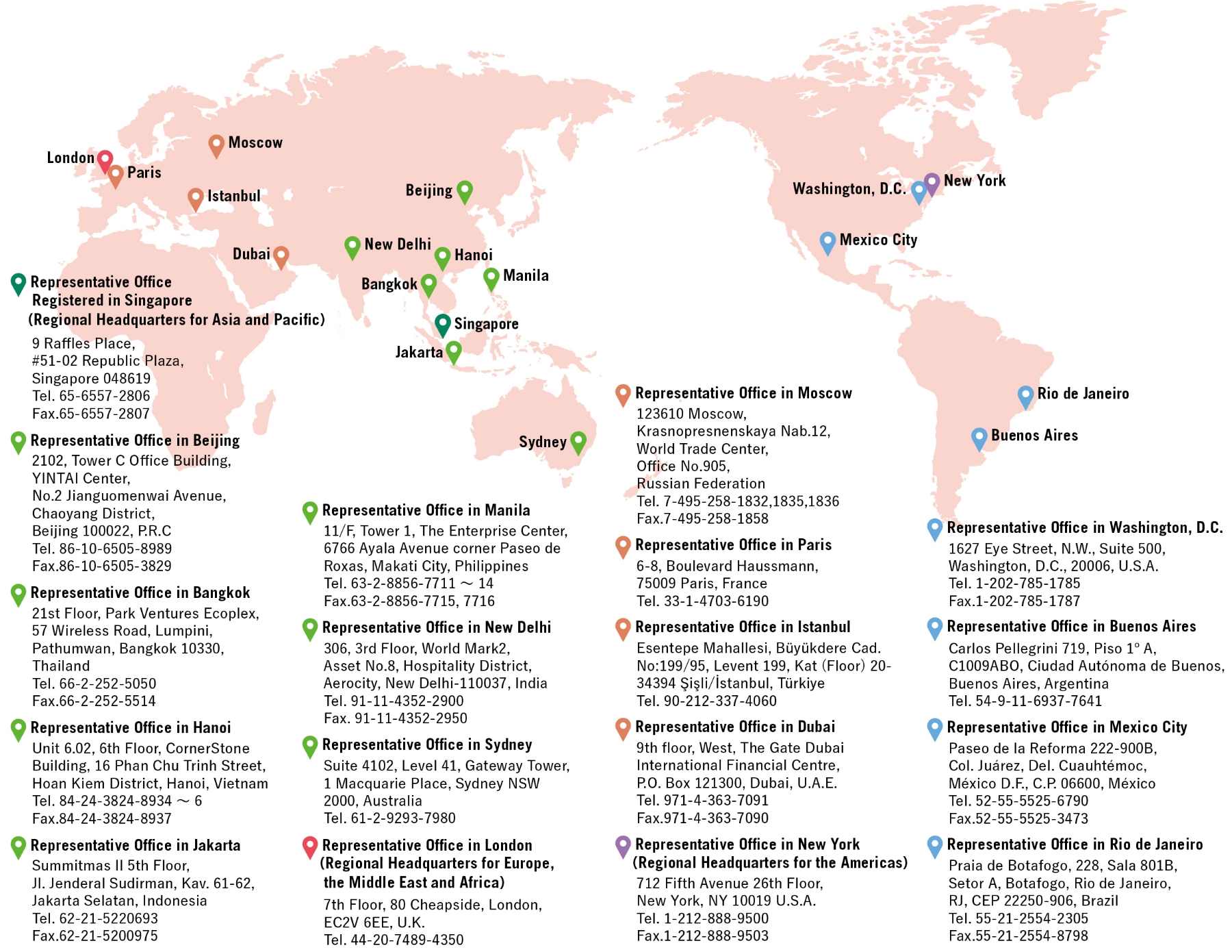 Map of Overseas Network