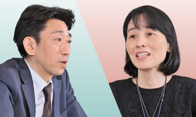 Photo of （left）Managing Officer and Director General of the Strategic Research Department, JBIC, KAWAKAMI Nao, （right）Managing Officer and Director General of the Country Credit Department, JBIC, YOKOBORI Naoko