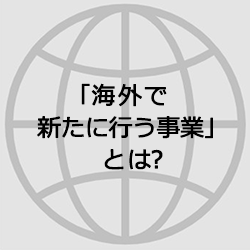 「海外で新たに行う事業」とは?