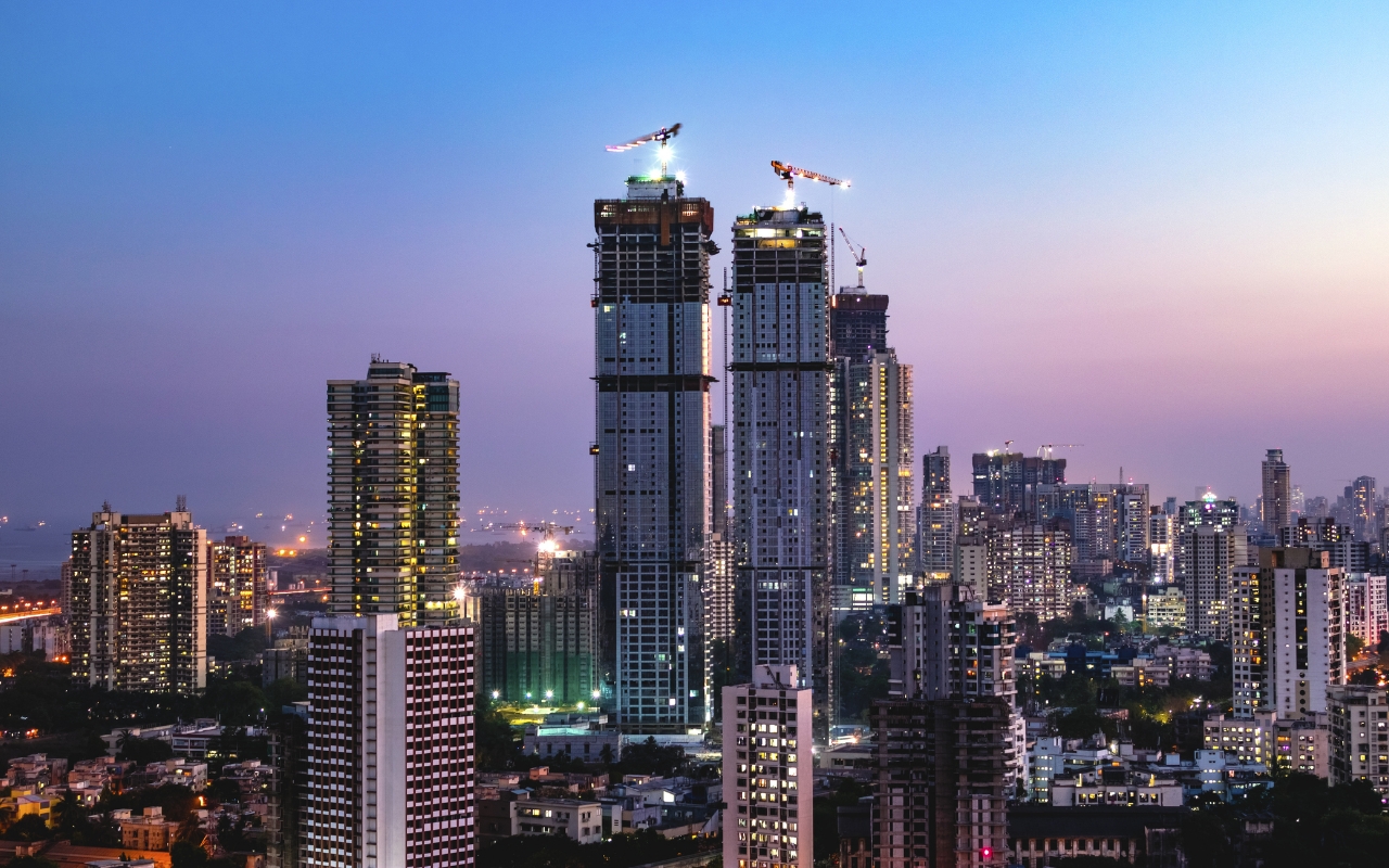 インドの高層ビル建設の画像